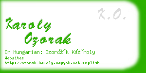 karoly ozorak business card